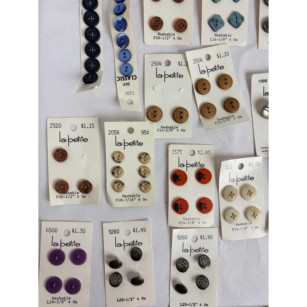 Vintage La Petite Lansing Sewing Button Lot JHB International Assorted Colors 32